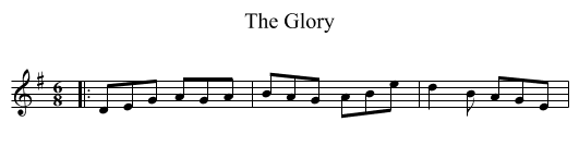 The Glory - staff notation