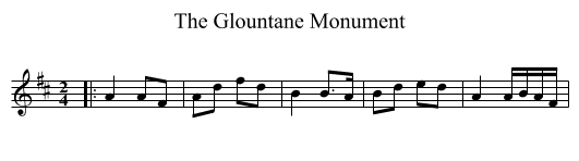 The Glountane Monument - staff notation