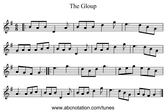 The Gloup - staff notation
