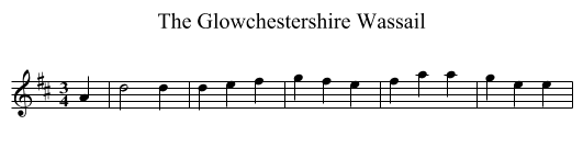 The Glowchestershire Wassail - staff notation