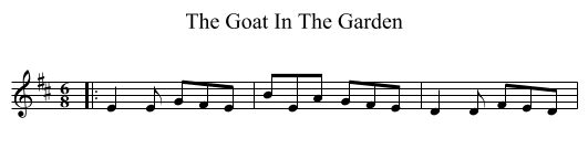 The Goat In The Garden - staff notation