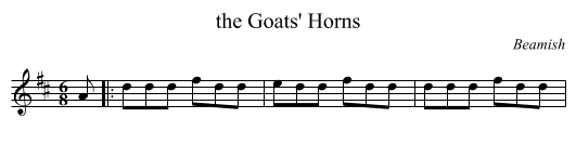 the Goats' Horns - staff notation