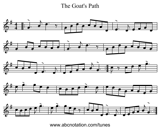 The Goat's Path - staff notation