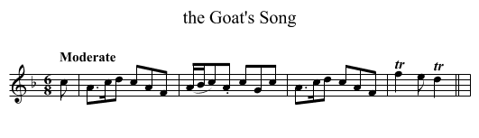 the Goat's Song - staff notation