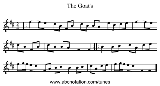 The Goat's - staff notation