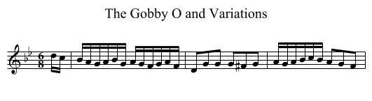 The Gobby O and Variations - staff notation