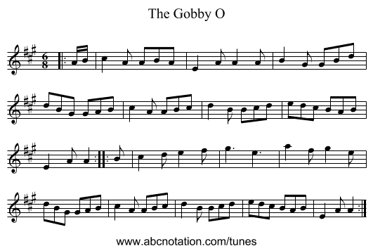 The Gobby O - staff notation