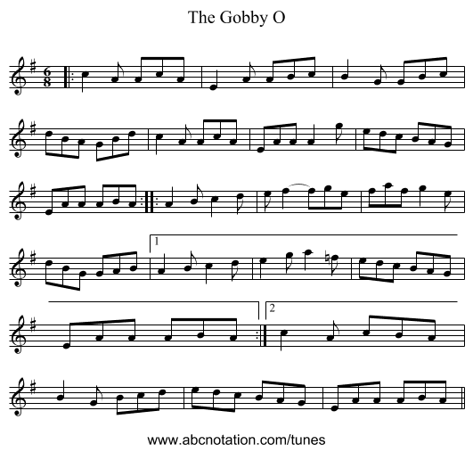 The Gobby O - staff notation