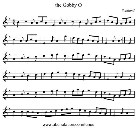 the Gobby O - staff notation