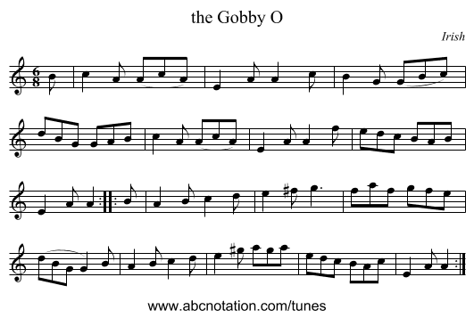 the Gobby O - staff notation