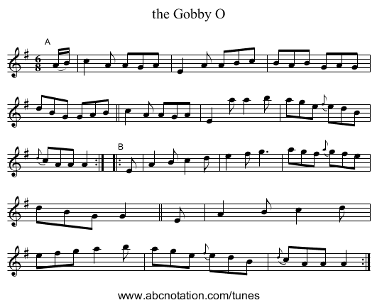 the Gobby O - staff notation