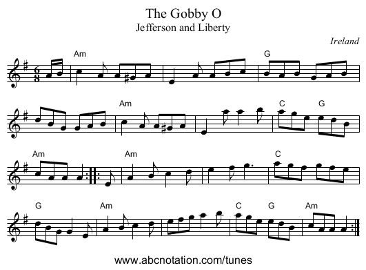 The Gobby O - staff notation