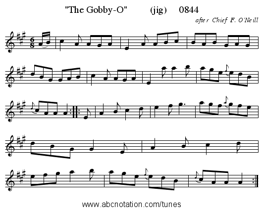The Gobby-O         (jig)     0844 - staff notation