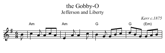 the Gobby-O - staff notation