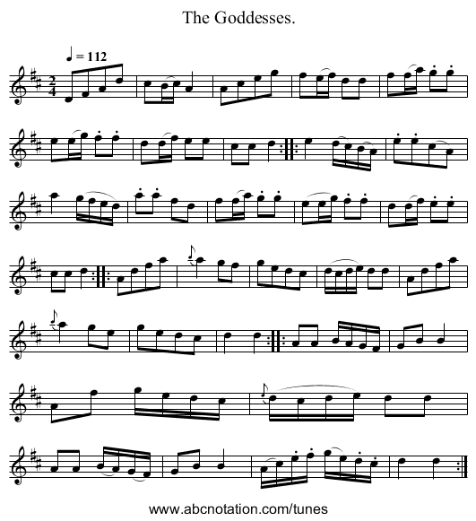 The Goddesses. - staff notation