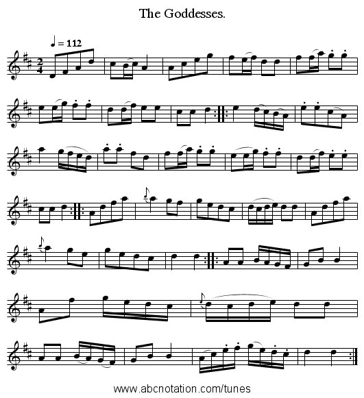 The Goddesses. - staff notation