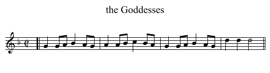 the Goddesses - staff notation