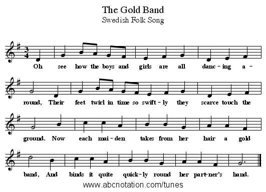 The Gold Band - staff notation