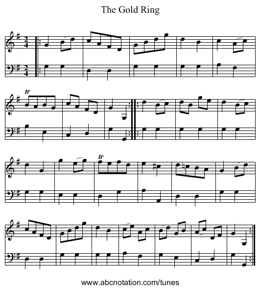 The Gold Ring - staff notation