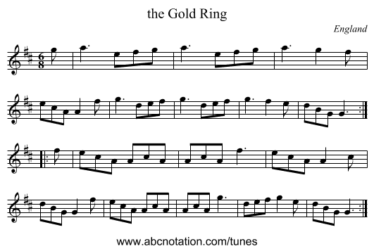 the Gold Ring - staff notation