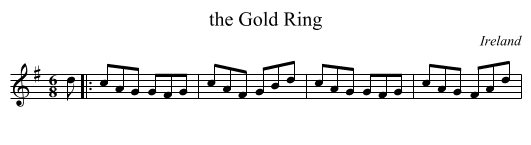 the Gold Ring - staff notation