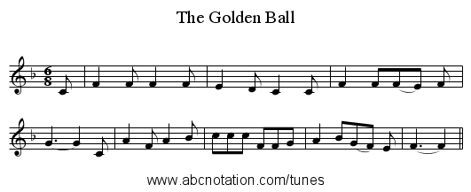 The Golden Ball - staff notation