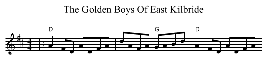 The Golden Boys Of East Kilbride - staff notation