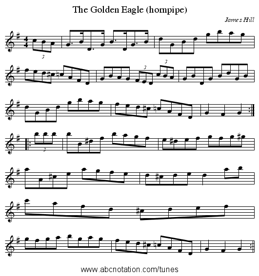The Golden Eagle (hornpipe) - staff notation