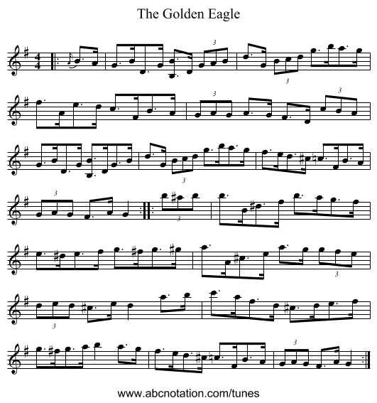 The Golden Eagle - staff notation