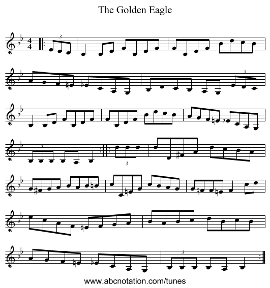 The Golden Eagle - staff notation