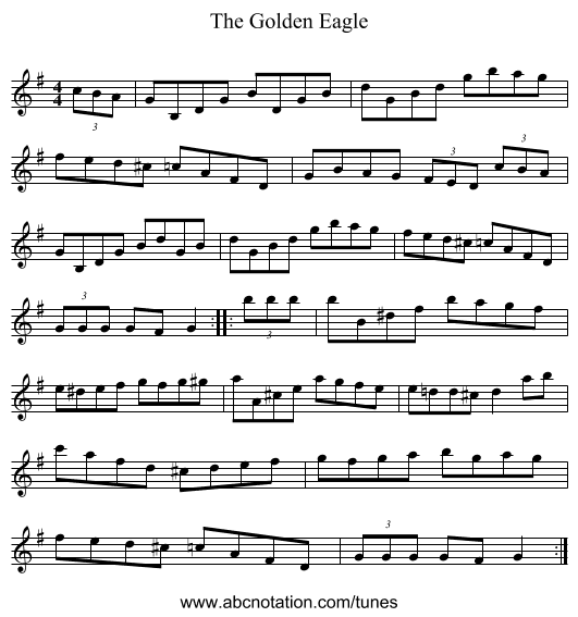 The Golden Eagle - staff notation