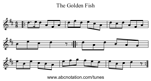 The Golden Fish - staff notation