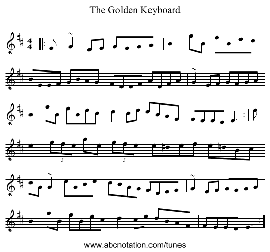 The Golden Keyboard - staff notation