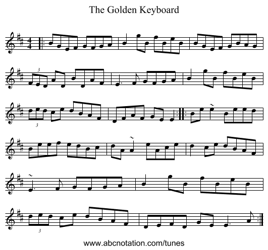 The Golden Keyboard - staff notation