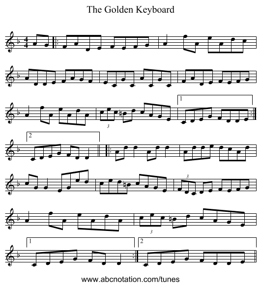 The Golden Keyboard - staff notation