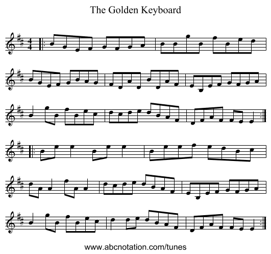 The Golden Keyboard - staff notation