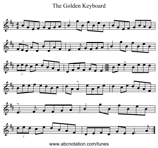 The Golden Keyboard - staff notation