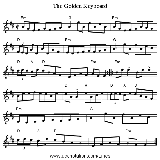 The Golden Keyboard - staff notation