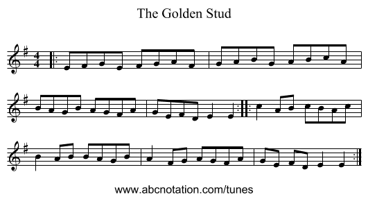 The Golden Stud - staff notation