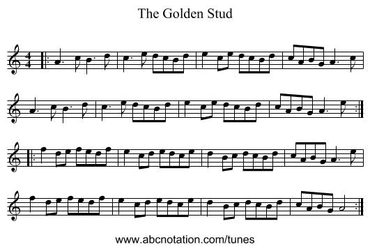 The Golden Stud - staff notation