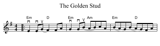 The Golden Stud - staff notation