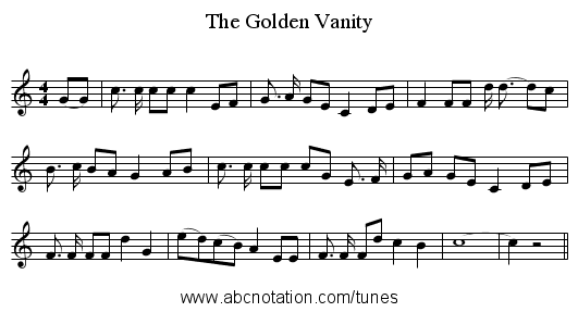 The Golden Vanity - staff notation