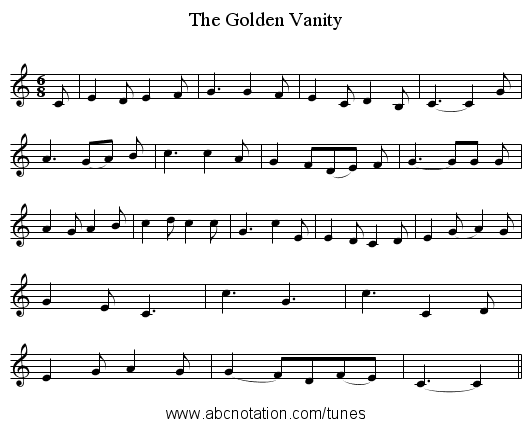 The Golden Vanity - staff notation