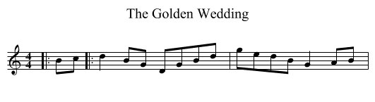 The Golden Wedding - staff notation