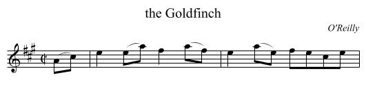 the Goldfinch - staff notation
