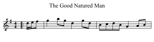 The Good Natured Man - staff notation