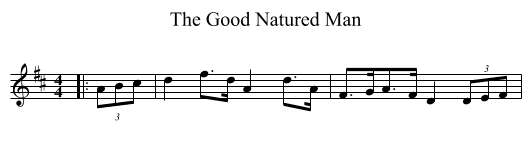 The Good Natured Man - staff notation