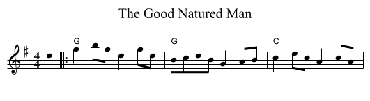 The Good Natured Man - staff notation