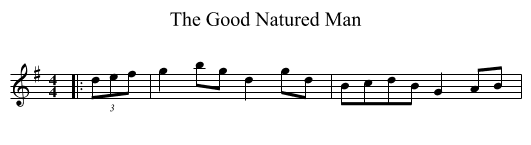 The Good Natured Man - staff notation