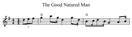 The Good Natured Man - staff notation